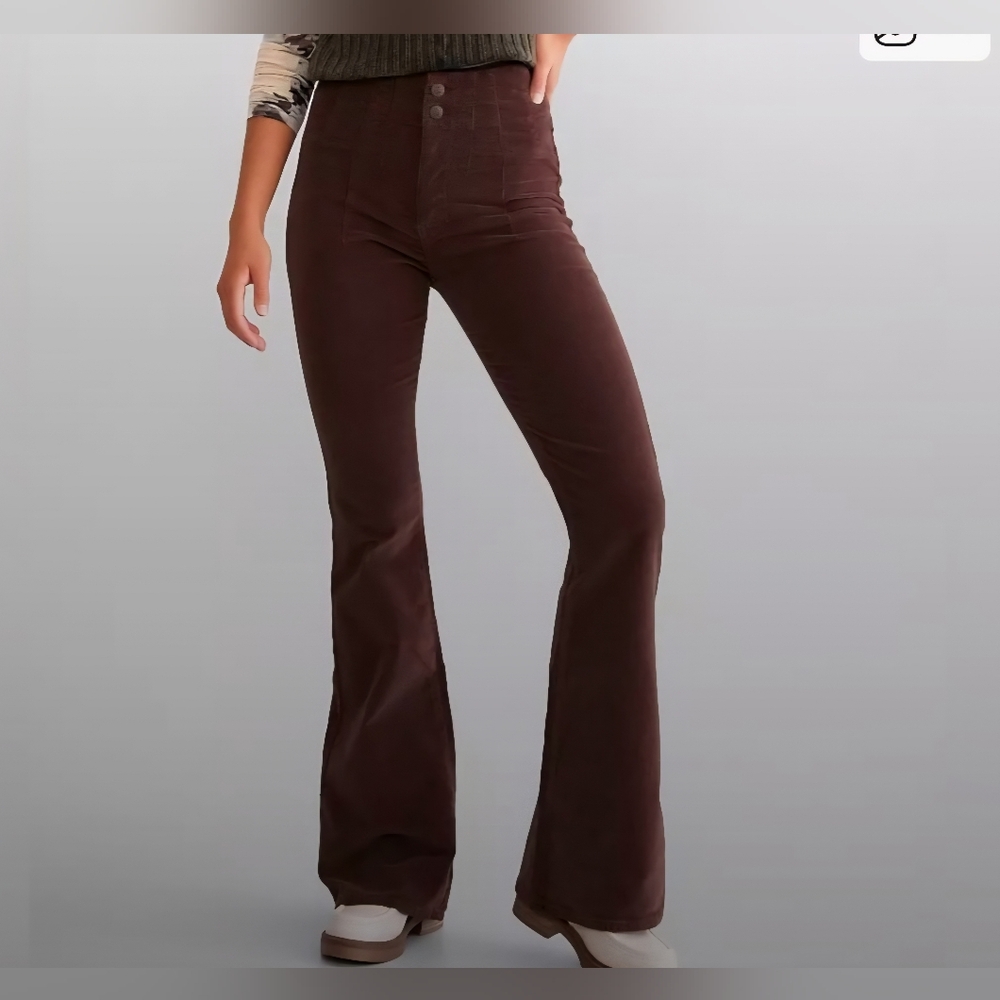 Free People corduroy flares buckle - 26